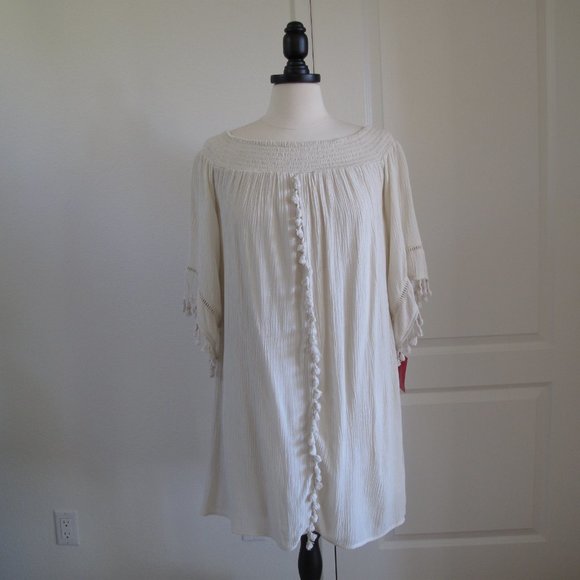 XHILARATION Off Shoulder Cream Dress NWT - Picture 11 of 14